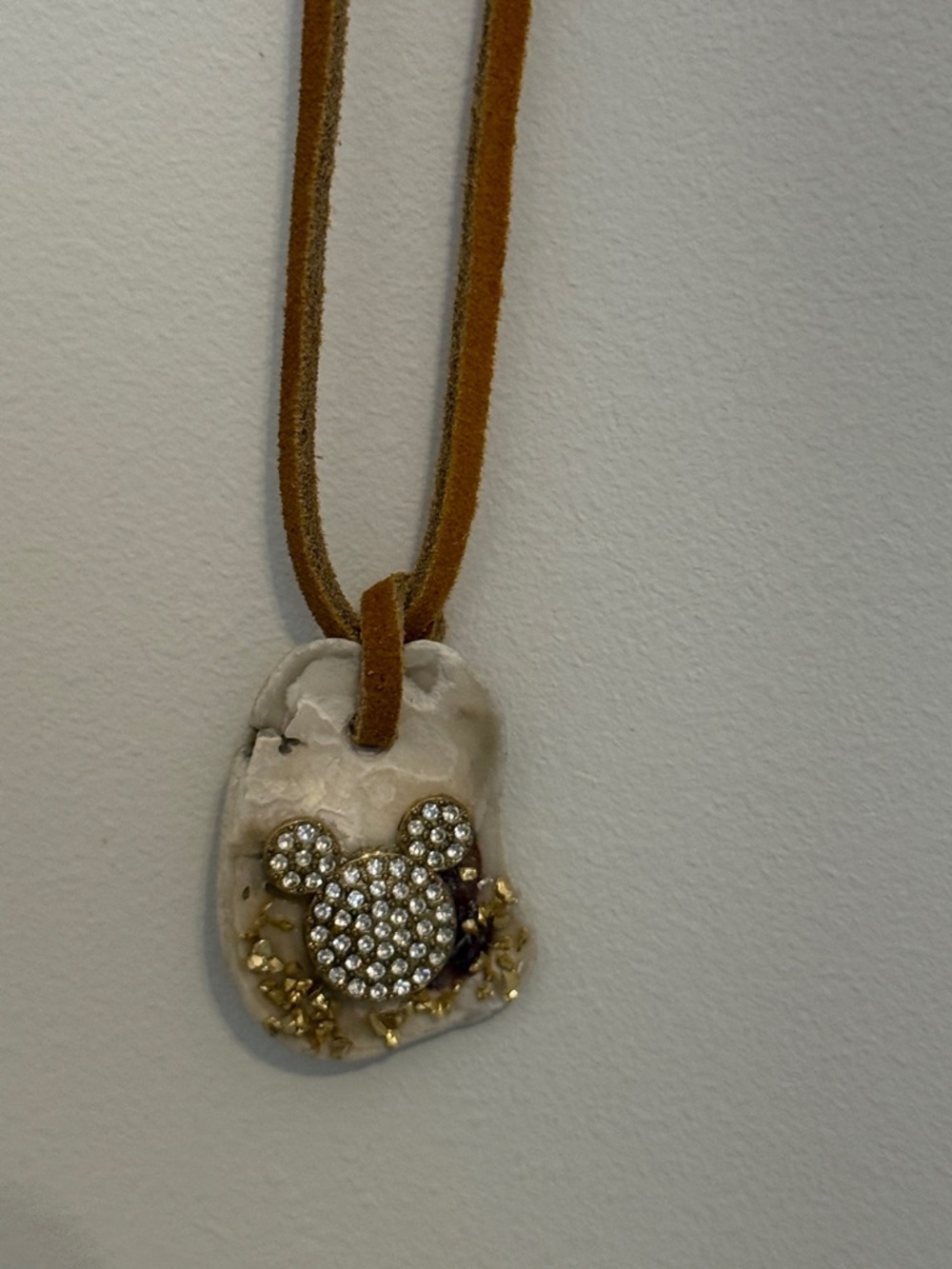 Coastal Rhinestone Mickey Oyster Shell Necklace - Limited Edition